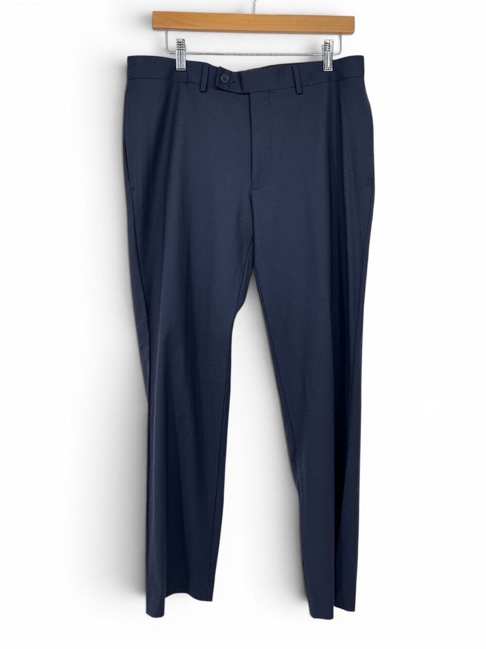 Calvin Klein Mens Slim Wool Blend Pants 34 X 30 in Navy Blue